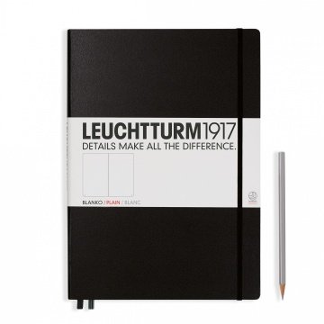 Leuchtturm1917 Master Klasik (A4+), 233 Sayfa Not Defteri, Siyah - Düz