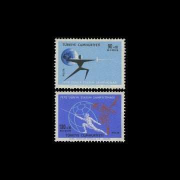 Dünya Eskrim Şampiyonası (13 Eylül 1970) - Türkiye Cumhuriyeti Pul Koleksiyonu