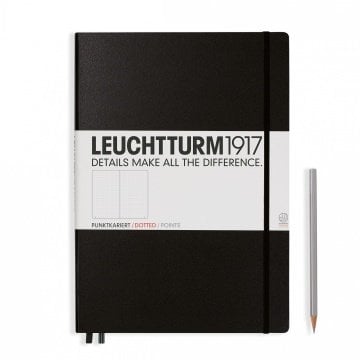 Leuchtturm1917 Master Klasik (A4+), 233 Sayfa Not Defteri, Siyah - Noktalı