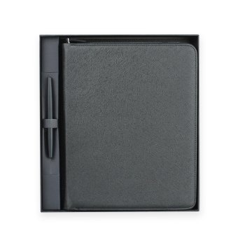 PULKO Prestij Set, Çanta, Not Defteri, Roller Kalem, Kartlık, Siyah