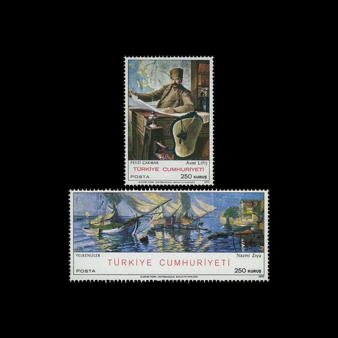 Série de timbres Tablo 2 (15 décembre 1970) - Collection de timbres de la République de Turquie