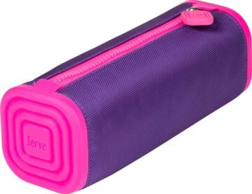 Serve Prismo SL-PLY Kare Kalem Çantası, Mor - Fosforlu Pembe