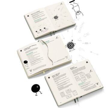 Leuchtturm1917 Sketchnote Journal Not Defteri, Orta Boy (A5), Sert Kapak, 120 gr. Kağıt,