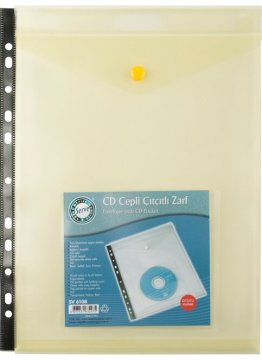 SERVE Çıtçıtlı Zarf, CD Cepli, 11 Delikli, Sarı