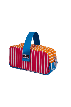 Serve S-Case Model 6 Kilitli Kulp Çizgili, Pembe - Turuncu - Mavi
