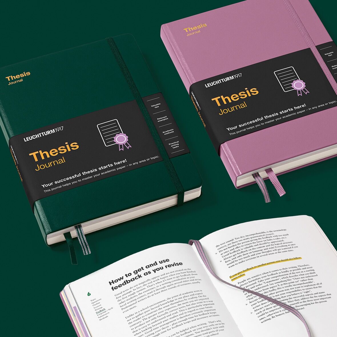 Leuchtturm1917 Thesis Journal Orta Boy (A5), Sert Kapak, İngilizce,
