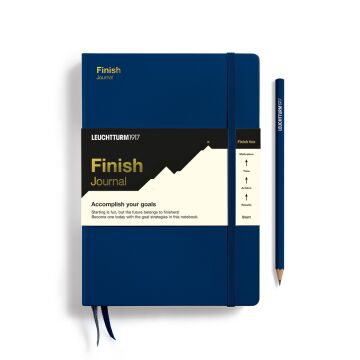 Leuchtturm1917 Finish Journal Serisi, Orta Boy (A5), Sert Kapak, İngilizce, Lacivert