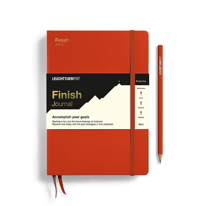 Leuchtturm1917 Finish Journal Serisi, Orta Boy (A5), Sert Kapak, İngilizce, Tilki Kırmızısı