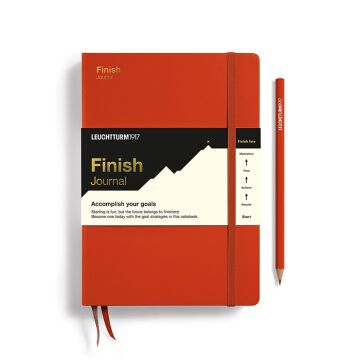 Leuchtturm1917 Finish Journal Serisi, Orta Boy (A5), Sert Kapak, İngilizce, Tilki Kırmızısı