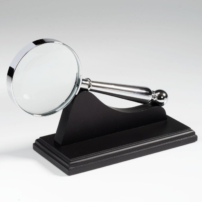 Leuchtturm Masa Üstü, 4X, Gümüş Gri, Metal Saplı Büyüteç (Ref. No. : 306 763)