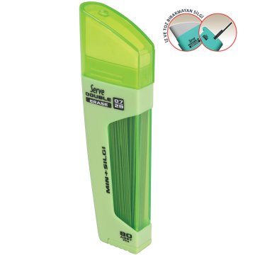 SERVE Double Mekanik Kurşun Kalem Ucu 0.7 mm + Silgi, Elma Yeşili