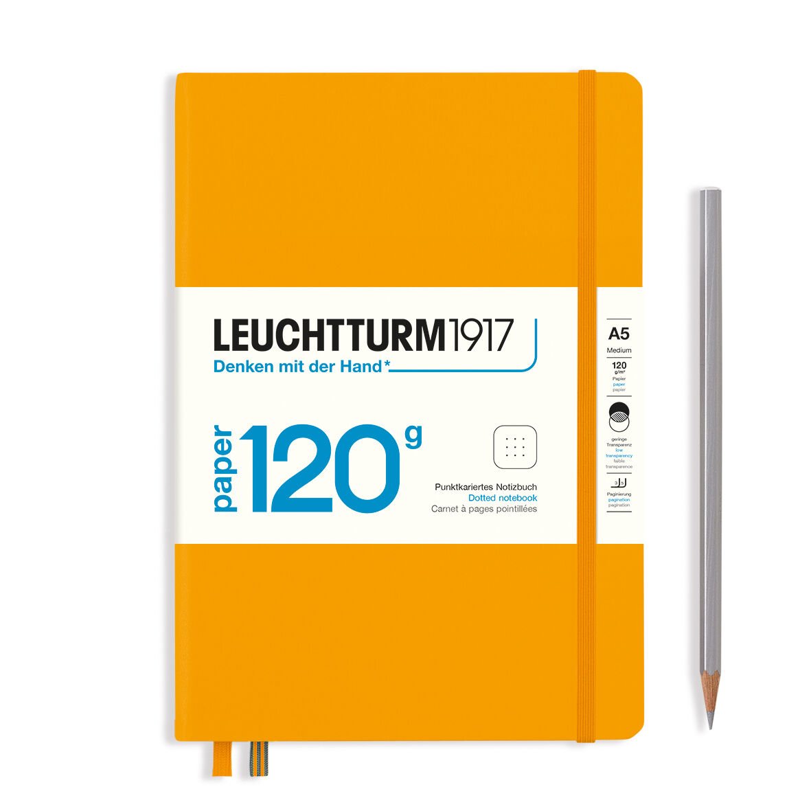 Leuchtturm1917 Not Defteri Orta Boy (A5), Edition 120G, Gündoğumu Sarı - Noktalı