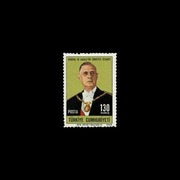 General De Gaulle'ün Türkiye'yi Ziyareti (25 Ekim 1968) - Türkiye Cumhuriyeti Pul Koleksiyonu