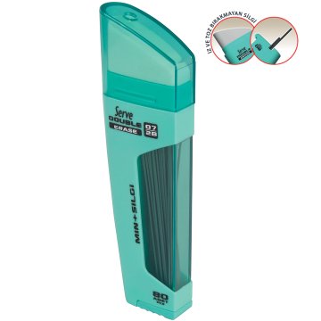 SERVE Double Mekanik Kurşun Kalem Ucu 0.7 mm + Silgi, Taze Yeşil