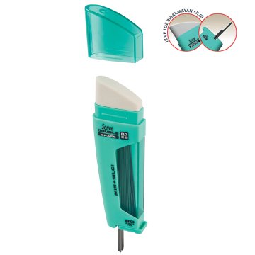 SERVE Double Mekanik Kurşun Kalem Ucu 0.7 mm + Silgi, Taze Yeşil