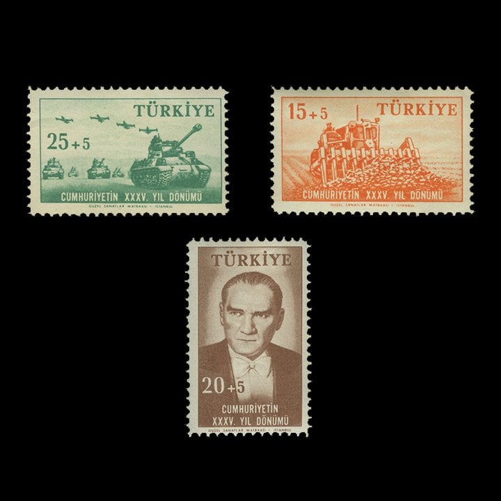 Cumhuriyet'in 35. Yıldönümü (29 Ekim 1958) - Türkiye Cumhuriyeti Pul Koleksiyonu