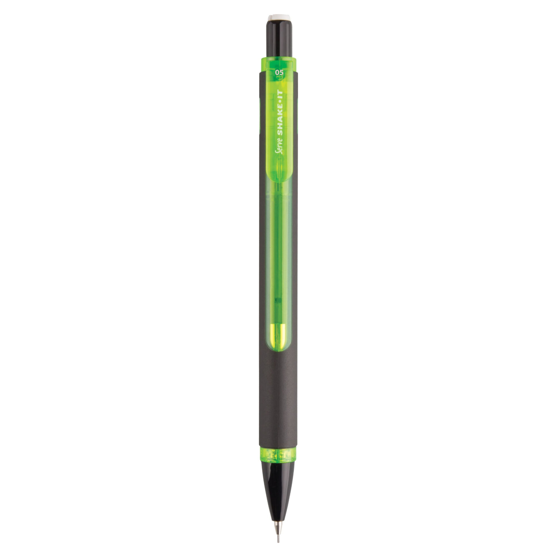 SERVE Shake-It Mekanik Kalem 0.5 mm, Siyah Gövde (Uçlu Kalem), Yeşil