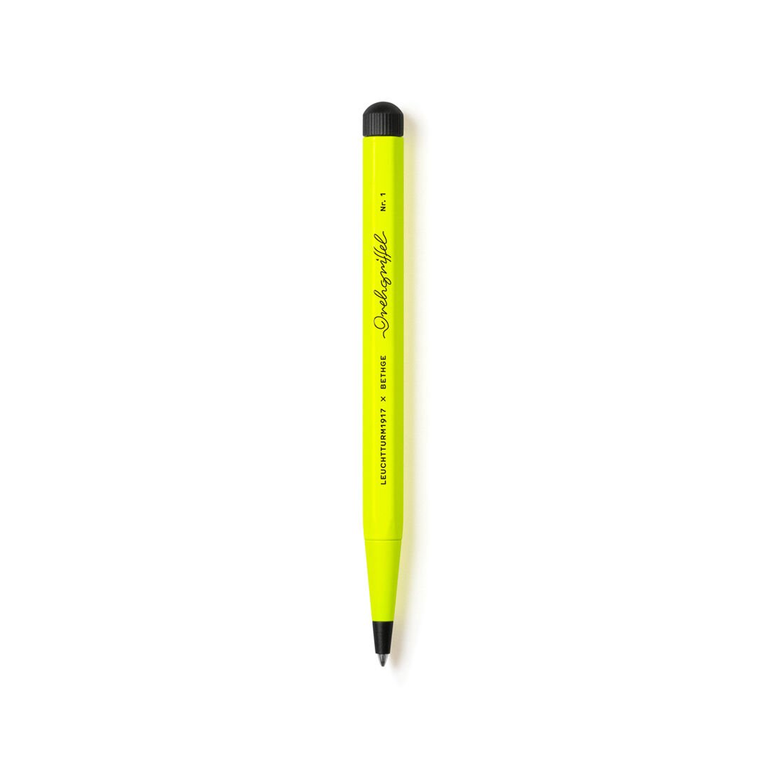 Leuchtturm1917 Luminous Limited Edition Serisi Drehgriffel Nr. 1, Siyah Mürekkepli Tükenmez Kalem, Fosforlu Renkler, Luminous Sarı
