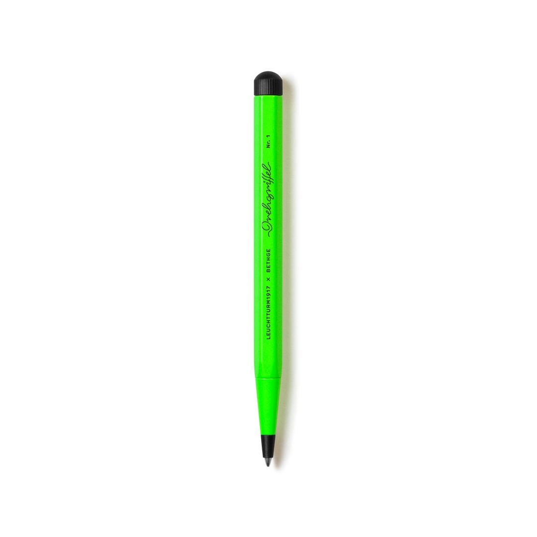 Leuchtturm1917 Luminous Limited Edition Serisi Drehgriffel Nr. 1, Siyah Mürekkepli Tükenmez Kalem, Fosforlu Renkler, Luminous Yeşil