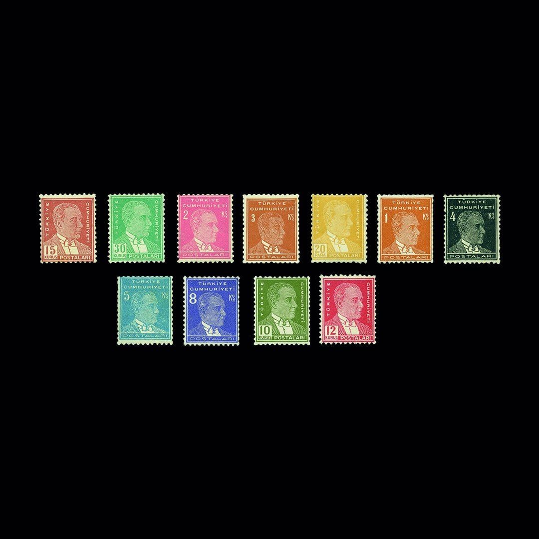 Neunte Atatürk-Serie (16. Februar 1955) - Briefmarkensammlung der Republik Türkei