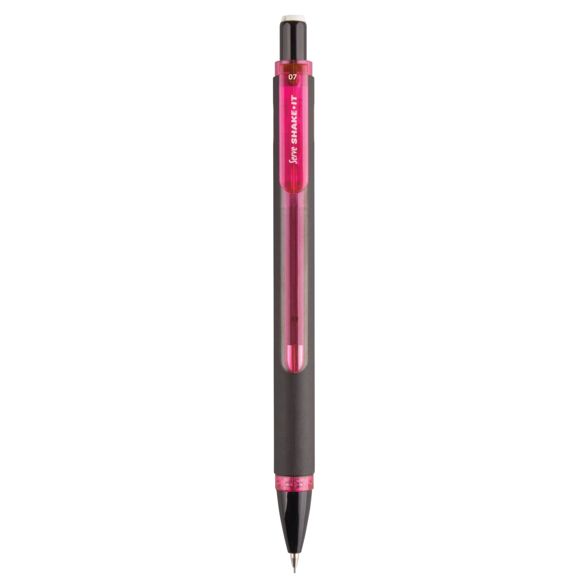 SERVE Shake-It Mekanik Kalem 0.7 mm, Siyah Gövde (Uçlu Kalem), Pembe