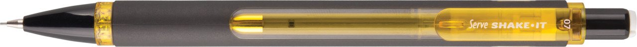 SERVE Shake-It Mekanik Kalem 0.7 mm, Siyah Gövde (Uçlu Kalem), Sarı