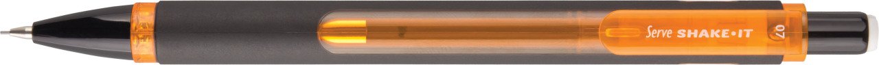 SERVE Shake-It Mekanik Kalem 0.7 mm, Siyah Gövde (Uçlu Kalem), Turuncu