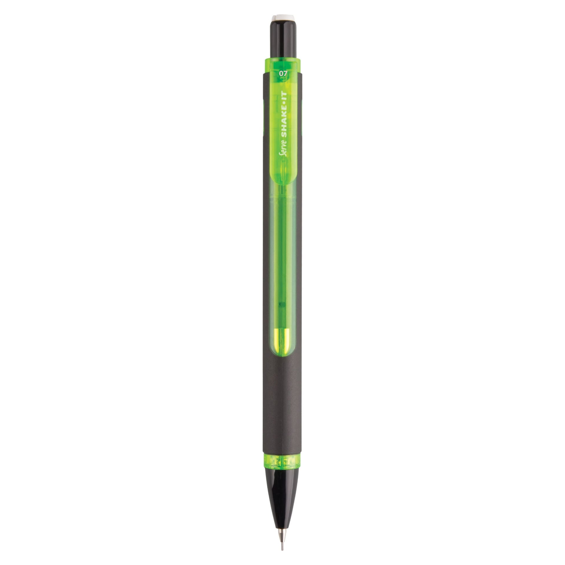 SERVE Shake-It Mekanik Kalem 0.7 mm, Siyah Gövde (Uçlu Kalem), Yeşil