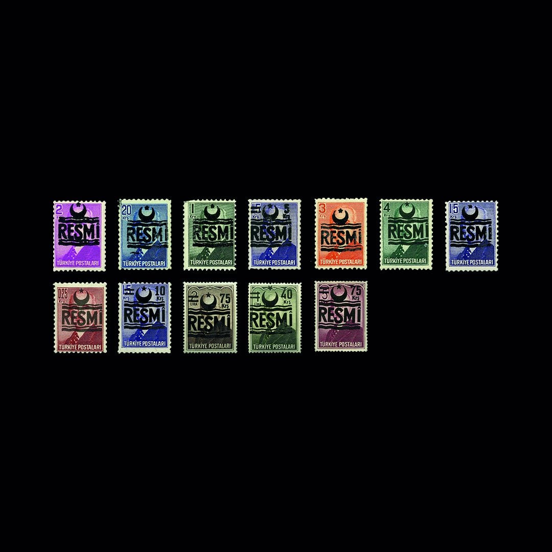 Akkumulatorbetriebene Offizielle Briefmarken (25. Mai 1955) - Sammlung von Briefmarken der Republik Türkei