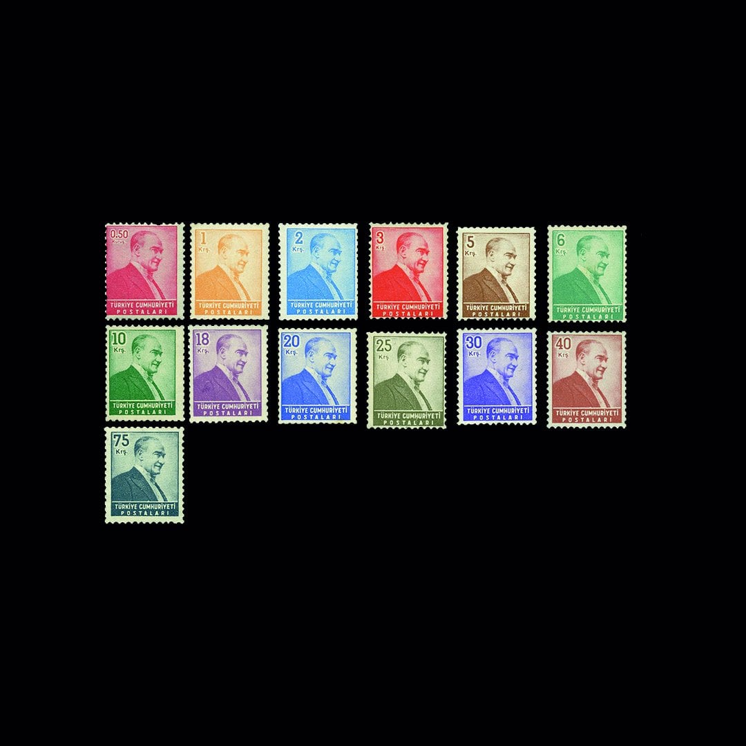 Atatürk (1. Juli 1955) - Briefmarkensammlung der Republik Türkei