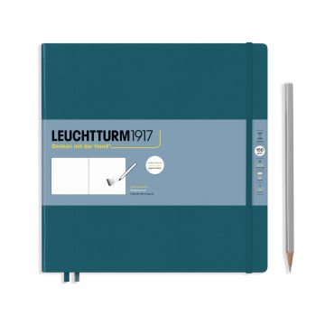 Leuchtturm1917 Sketchbook - Eskiz Defteri Kare Boy (225x225mm), Sert Kapak 112 Beyaz Sayfa (150gr), Pasifik Yeşili