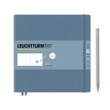 Leuchtturm1917 Sketchbook - Eskiz Defteri Kare Boy (225x225mm), Sert Kapak 112 Beyaz Sayfa (150gr) Taş Mavi
