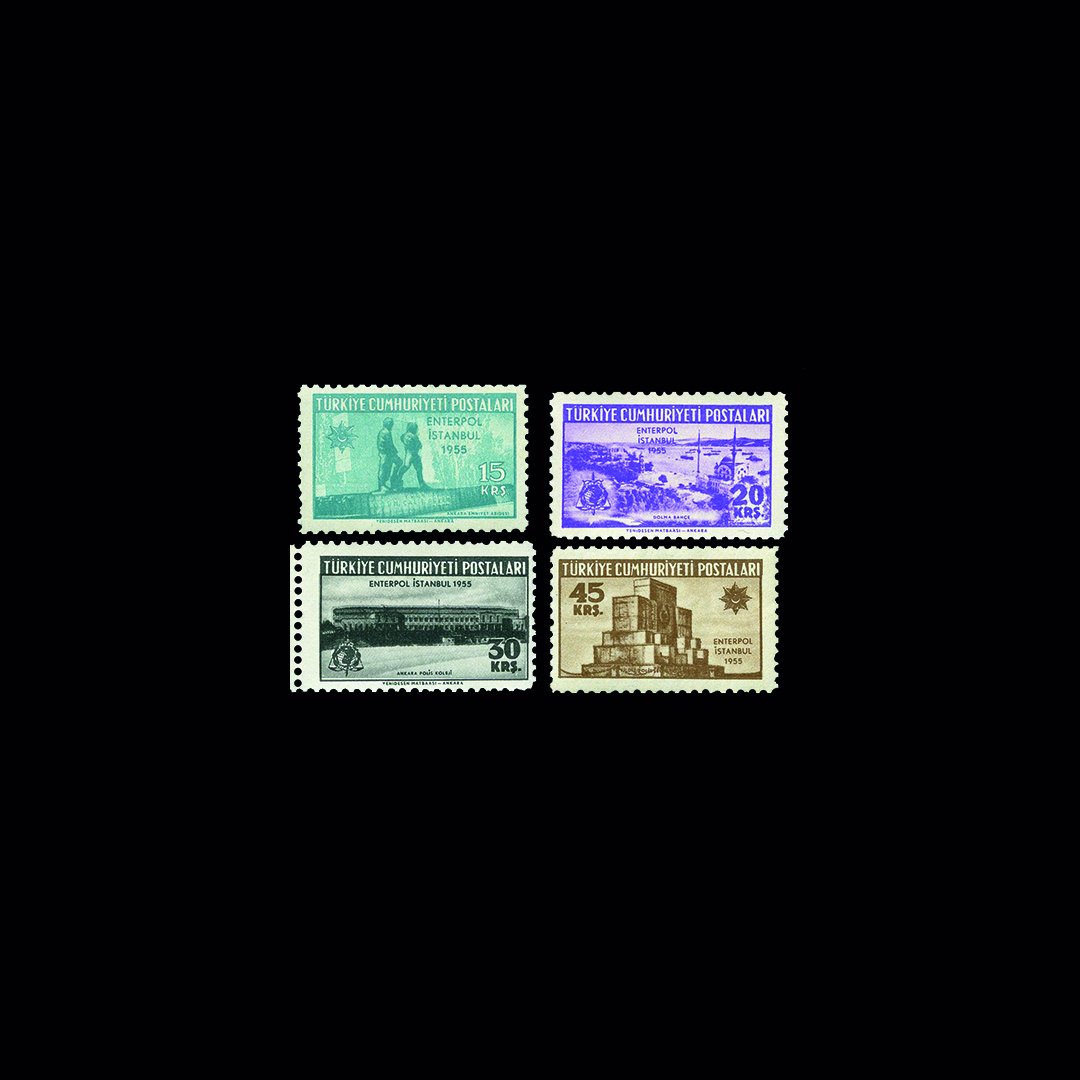 Réunion de l'Assemblée Générale de l'Interpol (5 septembre 1955) - Collection de Timbres de la République de Turquie