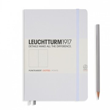 Leuchtturm1917 Not Defteri Orta Boy (A5), Sert Kapak, 249 Numaralandırılmış Sayfa, Beyaz - Noktalı
