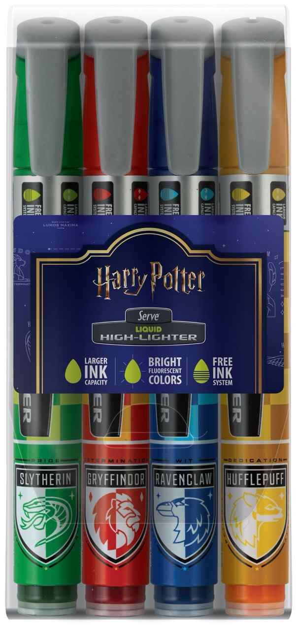 SERVE Harry Potter Damalı Likit Fosforlu Kalem 4'lü Set
