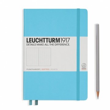 Leuchtturm1917 Not Defteri Orta Boy (A5), Sert Kapak, 249 Numaralandırılmış Sayfa, Buz Mavi - Noktalı