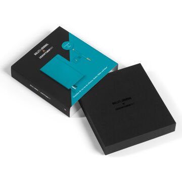 Leuchtturm1917 Bullet Journal Hediye Seti (Bullet Journal Not Defteri, Drehgriffel Kalem ve Pen Loop), Turquoise25 Almanca
