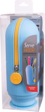 SERVE Hoop Vakumlu Silikon Kalem Çantası ve Kalemlik, Gök Mavi