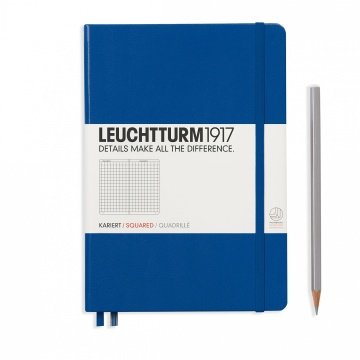 Leuchtturm1917 Not Defteri Orta Boy (A5), Sert Kapak, 249 Numaralandırılmış Sayfa, Kraliyet Mavi - Kareli