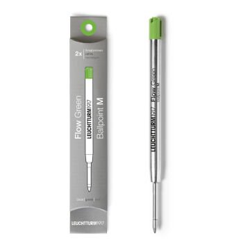 Leuchtturm1917 Drehgriffel Nr. 1, Tükenmez Kalem Yedeği, 2'li Paket, Yeşil - Medium (M) Uç