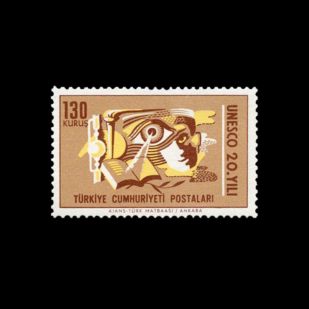 UNESCO'nun 20. Yılı (4 Kasım 1966) - Türkiye Cumhuriyeti Pul Koleksiyonu
