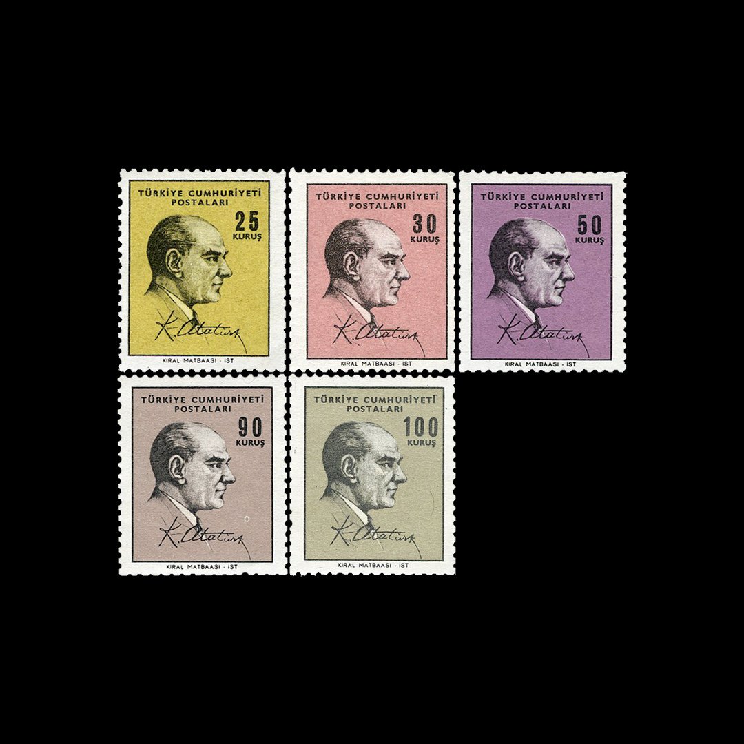 Atatürk Portreli Sürekli Seri (21 Kasım 1966) - Türkiye Cumhuriyeti Pul Koleksiyonu
