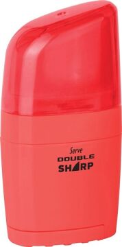 SERVE Double Sharp Silgili ve Hazneli Kalemtıraş, Kırmızı