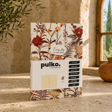 PULKO Notebook Every Day Is A Fresh Start Serisi, (14x20cm), 90gr. Ivory Kağıt, 192 Sayfa, Esnek Kapak, Düz, Anatolian Terracotta