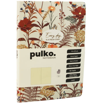 PULKO Notebook Every Day Is A Fresh Start Serisi, (14x20cm), 90gr. Ivory Kağıt, 192 Sayfa, Esnek Kapak, Düz, Anatolian Terracotta
