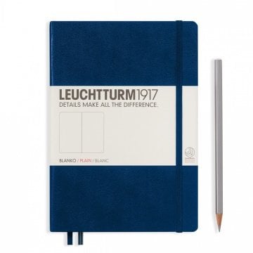 Leuchtturm1917 Not Defteri Orta Boy (A5), Sert Kapak, 249 Numaralandırılmış Sayfa, Lacivert - Düz