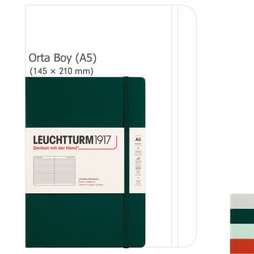 Leuchtturm1917 Doğal Renkler Serisi Not Defteri, Orta Boy (A5), Sert Kapak, 251 Numaralandırılmış Sayfa,