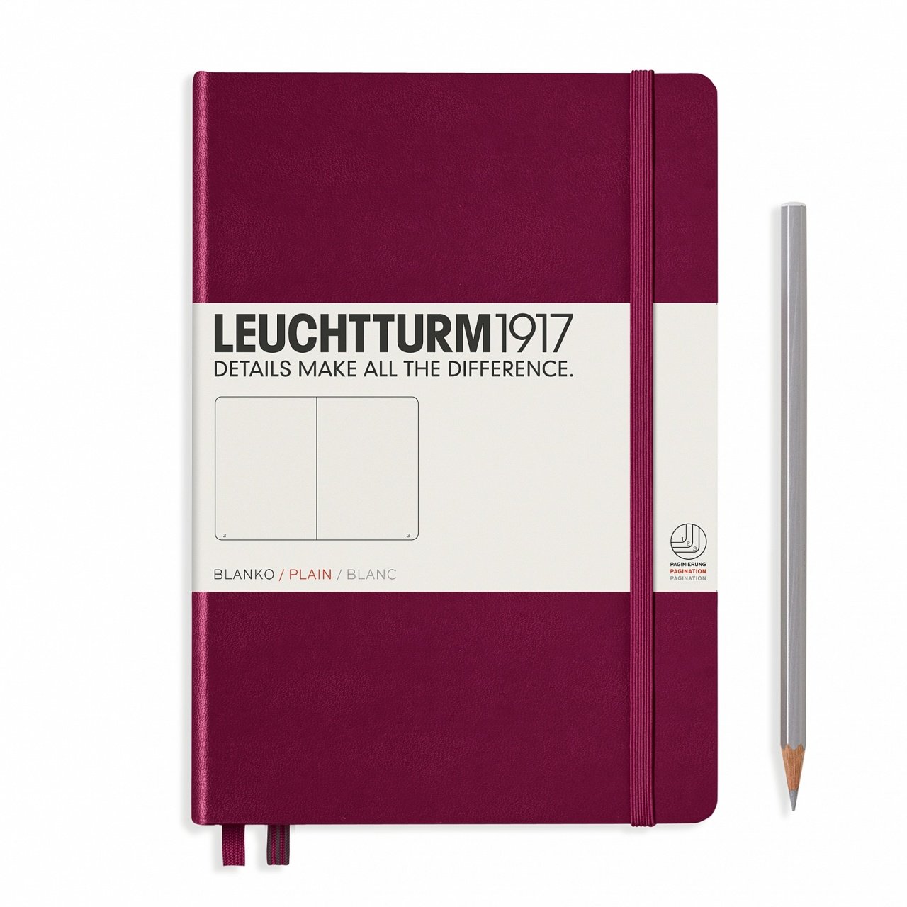 Leuchtturm1917 Not Defteri Orta Boy (A5), Sert Kapak, 249 Numaralandırılmış Sayfa, Liman Kırmızısı - Düz