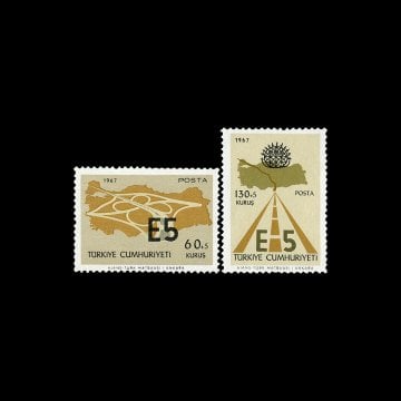 E-5公路的介绍（1967年6月30日） - 土耳其共和国 邮票 收藏