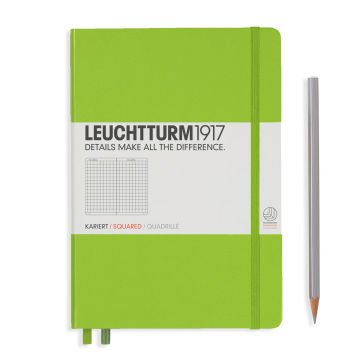 Leuchtturm1917 Not Defteri Orta Boy (A5), Sert Kapak, 249 Numaralandırılmış Sayfa, Lime Yeşil - Kareli